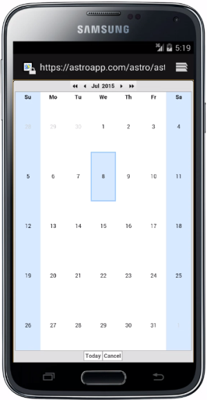 android portrait calendar